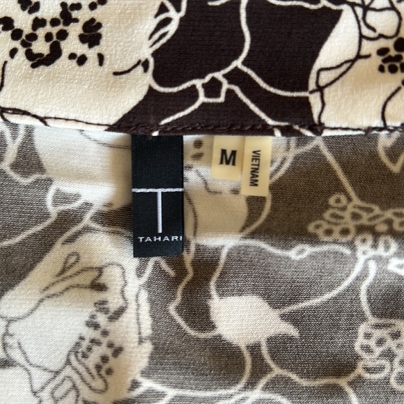 Tahari A-Line Dress Brown Cream Size M Medium NWOT - Picture 8 of 13